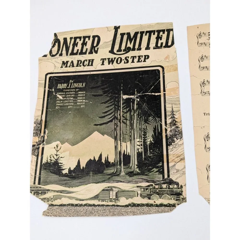 Pioneer Limited Passenger Train Sheet Music 1909 Milwaukee Railroad Road Vintage